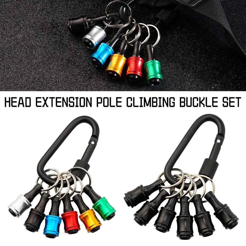 1 Set 1/4" Hexagonal Shank Screwdriver Head Holder Extension Rod Key Chain Adapter Drill Bit Quick Replacement Portable Handheld