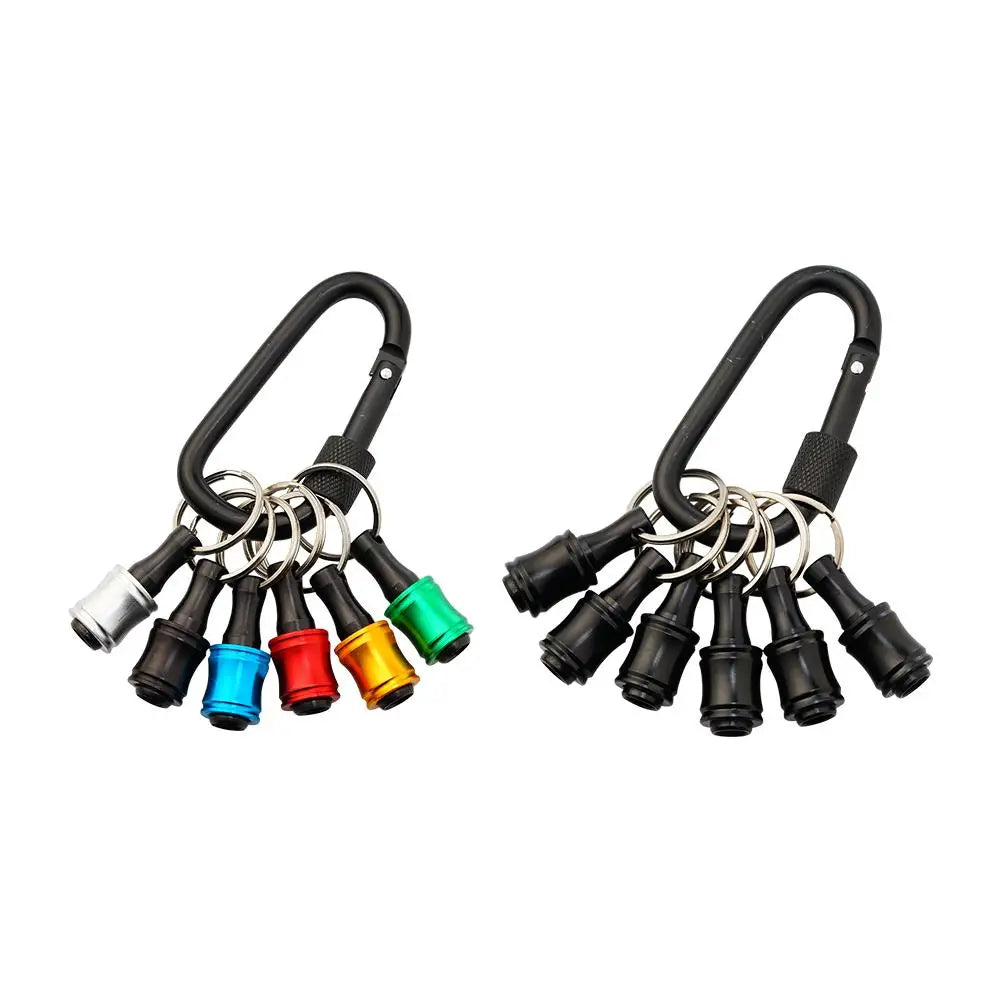 1 Set 1/4" Hexagonal Shank Screwdriver Head Holder Extension Rod Key Chain Adapter Drill Bit Quick Replacement Portable Handheld