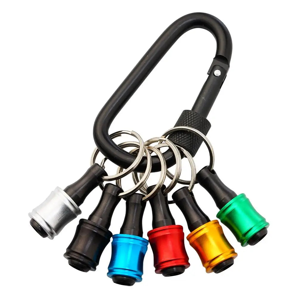 1 Set 1/4" Hexagonal Shank Screwdriver Head Holder Extension Rod Key Chain Adapter Drill Bit Quick Replacement Portable Handheld