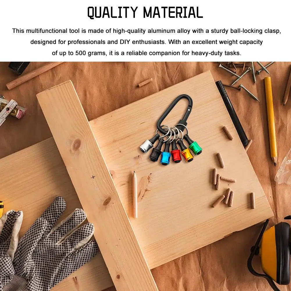 1 Set 1/4" Hexagonal Shank Screwdriver Head Holder Extension Rod Key Chain Adapter Drill Bit Quick Replacement Portable Handheld