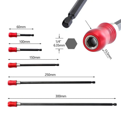 1/4" Magnetic Bit Holder 60-300mm Screwdriver Drill Bit Holder Hex Shank Magnetic Bit Extension for Screw Bit