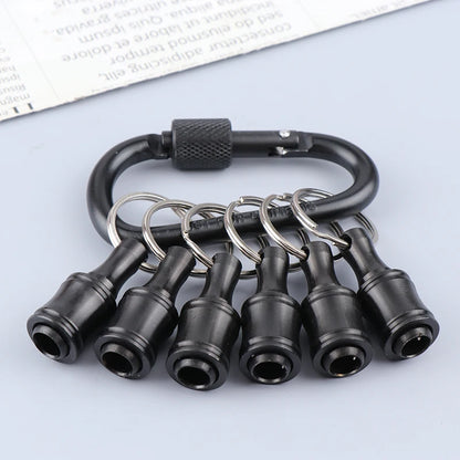 6Pcs/Set Bit Holder 1/4 Inch Hex Screwdriver Bits Holder Extension Bar Key chain Adapter Drill Bits Change Screws Bit Holder